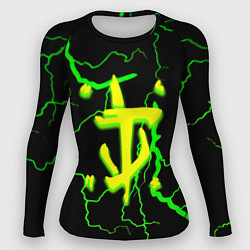 Рашгард женский Doom кислотный шторм молнии, цвет: 3D-принт