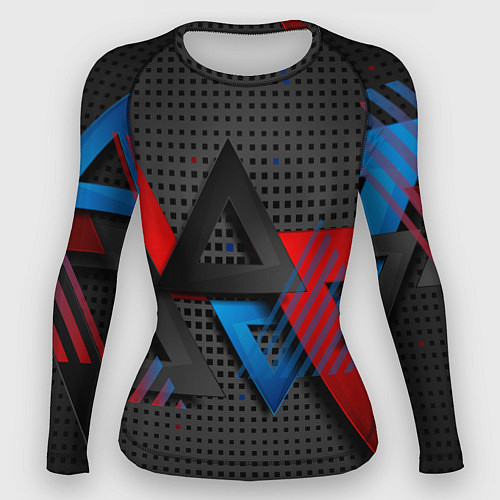 Женский рашгард Абстракция из треугольников / 3D-принт – фото 1