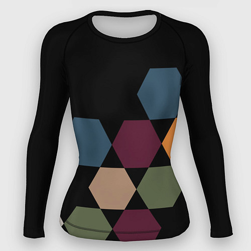 Женский рашгард Honeycombs autumn colors / 3D-принт – фото 1