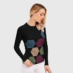 Рашгард женский Honeycombs autumn colors, цвет: 3D-принт — фото 2