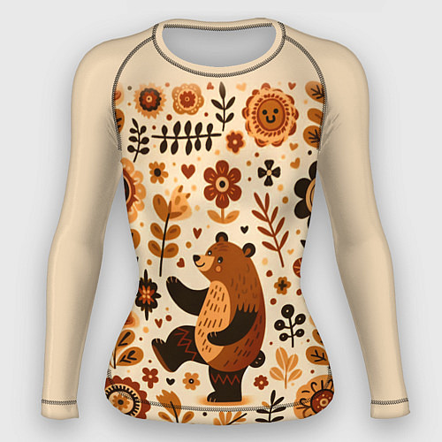 Женский рашгард Мишка пляшет / 3D-принт – фото 1