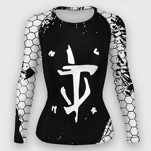 Женский рашгард Doom соты краски / 3D-принт – фото 1