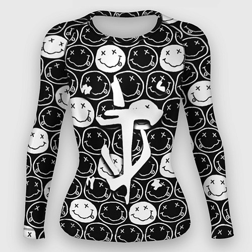 Женский рашгард Doom x nirvana pattern / 3D-принт – фото 1