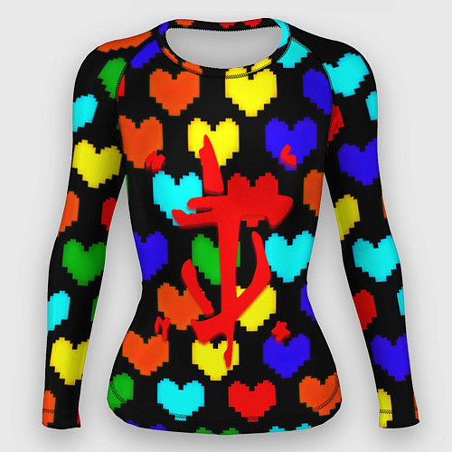 Женский рашгард Doom love pixel pattern / 3D-принт – фото 1
