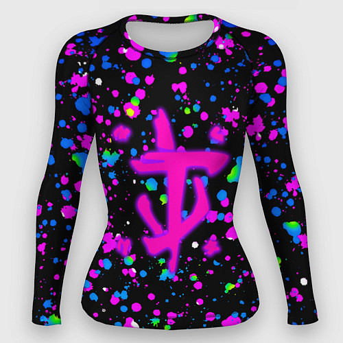 Женский рашгард Doom цветные краски / 3D-принт – фото 1