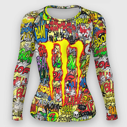 Женский рашгард Monster energy sticker grafity / 3D-принт – фото 1