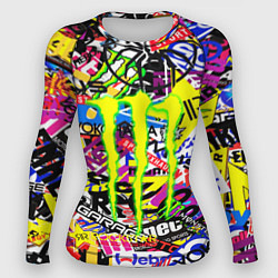 Женский рашгард Monster energy бренды стикеры