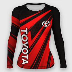 Рашгард женский Тойота - красные полосы, цвет: 3D-принт
