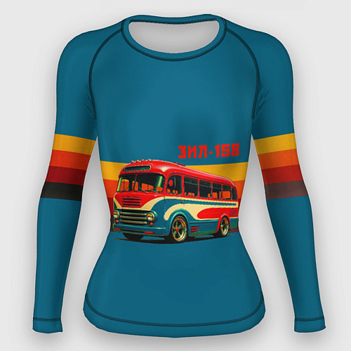 Женский рашгард Ретро автобус ЗИЛ 156 поп-арт / 3D-принт – фото 1