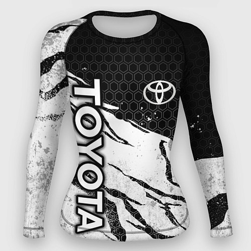 Женский рашгард Toyota - черный и белый / 3D-принт – фото 1