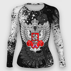 Рашгард женский Федерация бокса России - брызги, цвет: 3D-принт