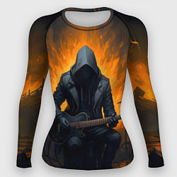 Рашгард женский Гитарист играющий в пламени, цвет: 3D-принт