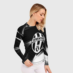 Рашгард женский Juventus geometry stripes black, цвет: 3D-принт — фото 2