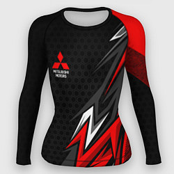 Рашгард женский Митсубиси - спортивный красный, цвет: 3D-принт