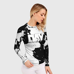 Рашгард женский Dayz Брызги красок черно белый, цвет: 3D-принт — фото 2