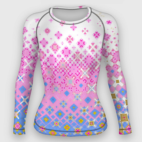 Женский рашгард Розово-голубой узор / 3D-принт – фото 1