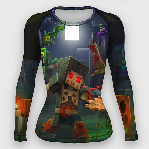 Женский рашгард Майнкрафт - темная ночь / 3D-принт – фото 1