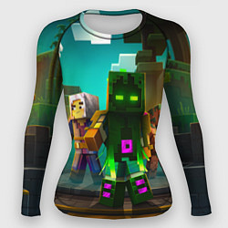 Рашгард женский Майнкрафт - исследование территории, цвет: 3D-принт