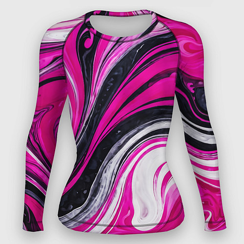 Женский рашгард Розово белая абстракция / 3D-принт – фото 1