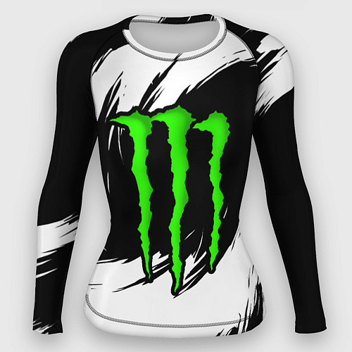 Женский рашгард Monster energy - белый / 3D-принт – фото 1
