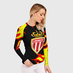 Рашгард женский Монако огненный фон текстура, цвет: 3D-принт — фото 2