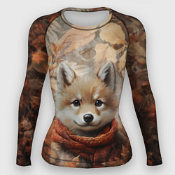 Рашгард женский Осенний волчонок, цвет: 3D-принт