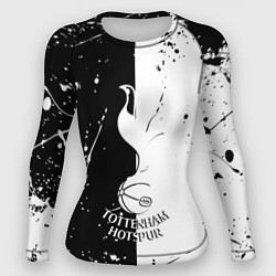 Рашгард женский Тоттенхэм черно белые брызги, цвет: 3D-принт