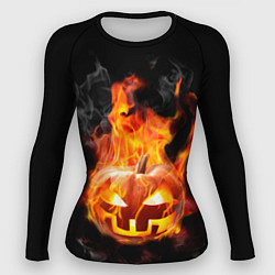 Рашгард женский Горящая тыква джек, цвет: 3D-принт