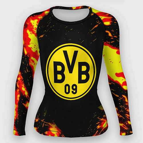 Женский рашгард Borussia огненные краски / 3D-принт – фото 1