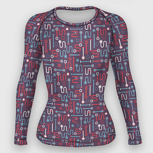 Женский рашгард Геометрия линий и кругов / 3D-принт – фото 1