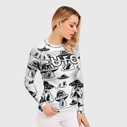 Рашгард женский UFO и котики, цвет: 3D-принт — фото 2