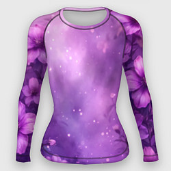 Рашгард женский Волшебные цветы в фиолетовой дымке, цвет: 3D-принт