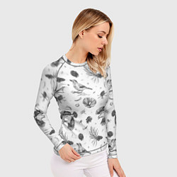 Рашгард женский Сойка в Бузулукском бору, цвет: 3D-принт — фото 2
