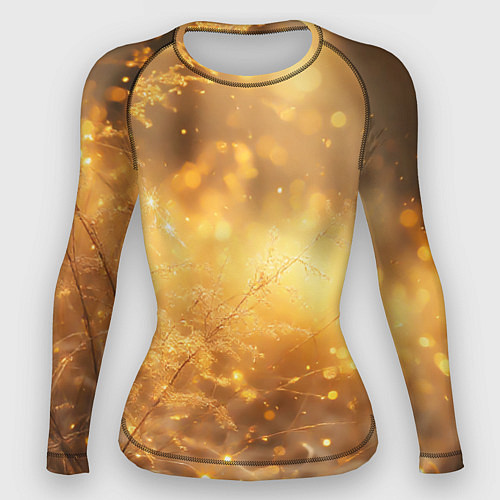 Женский рашгард Золотые лучи солнца на рассвете / 3D-принт – фото 1