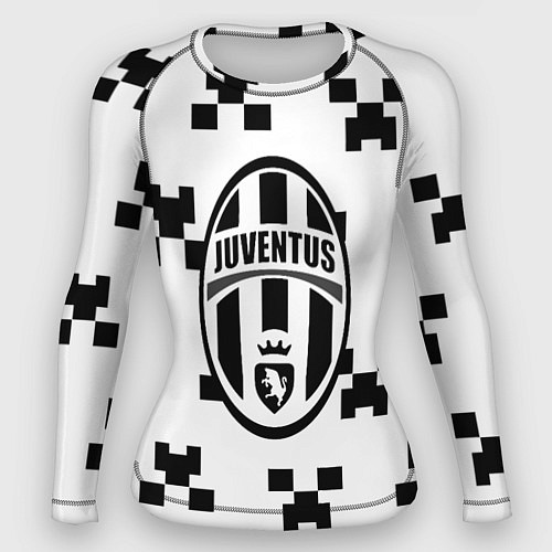 Женский рашгард Juventus x minecraft pattern / 3D-принт – фото 1