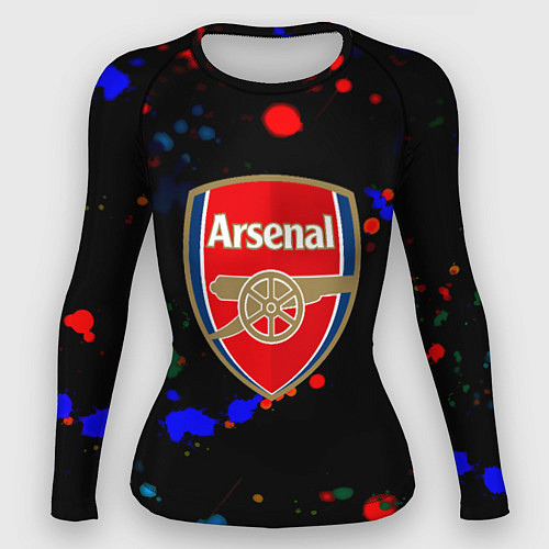Женский рашгард Arsenal неоновые брызги красок / 3D-принт – фото 1