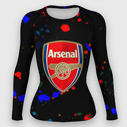 Рашгард женский Arsenal неоновые брызги красок, цвет: 3D-принт