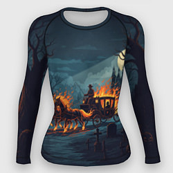 Рашгард женский Призраки в горящей конной повозке, цвет: 3D-принт