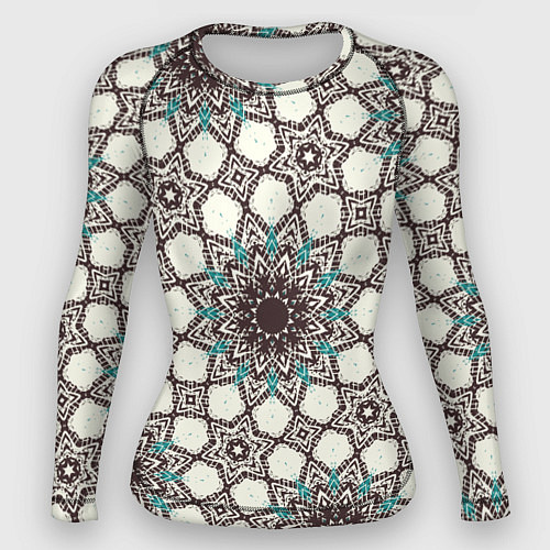 Женский рашгард Калейдоскоп из цветочных звезд / 3D-принт – фото 1