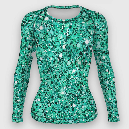 Женский рашгард Нефритовый зелёный текстура крошки крапинки / 3D-принт – фото 1