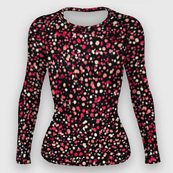 Рашгард женский Красно-розовые крапинки, цвет: 3D-принт