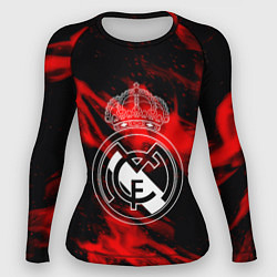 Рашгард женский Real Madrid красный огонь, цвет: 3D-принт