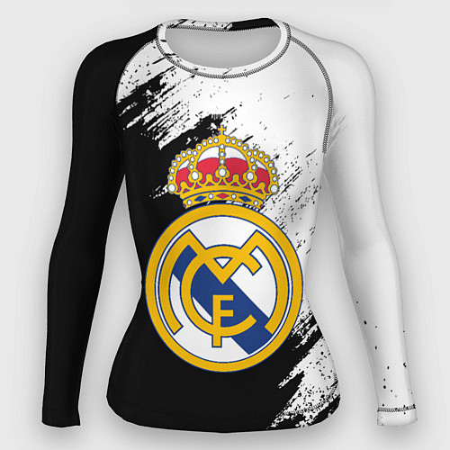 Женский рашгард Real Madrid текстура штрихи / 3D-принт – фото 1