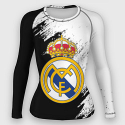 Рашгард женский Real Madrid текстура штрихи, цвет: 3D-принт