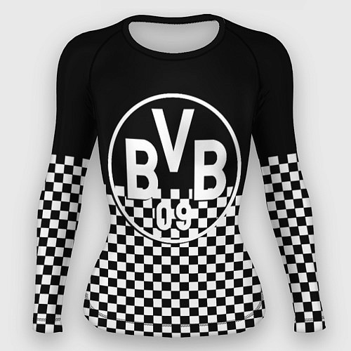 Женский рашгард Borussia шахматная клетка / 3D-принт – фото 1