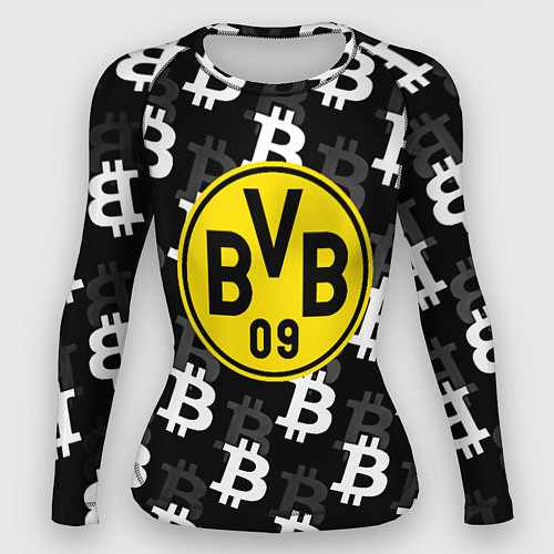 Женский рашгард Borussia биткоин паттерн / 3D-принт – фото 1