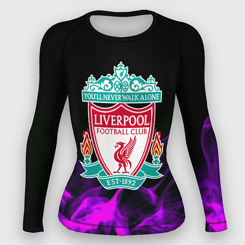 Женский рашгард Liverpool неоновый огонь / 3D-принт – фото 1