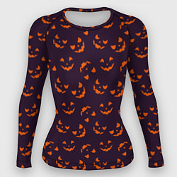 Рашгард женский Страшно веселый Halloween - паттерн, цвет: 3D-принт