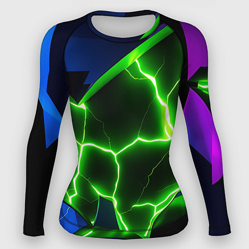 Женский рашгард Neon green glow / 3D-принт – фото 1