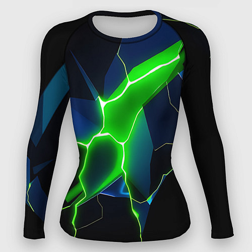 Женский рашгард Neon green glow / 3D-принт – фото 1